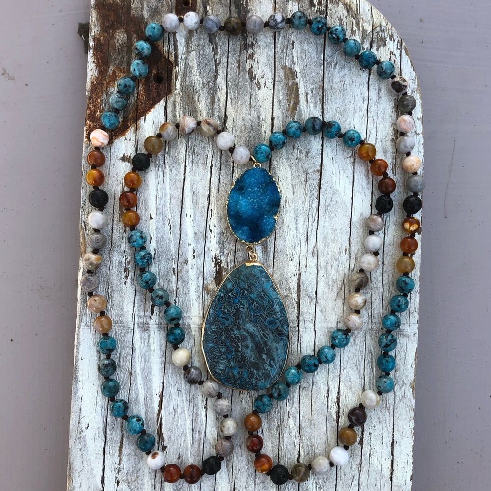 Artisan Druzy Quartz Pendant Necklace! - Picture 4 of 8